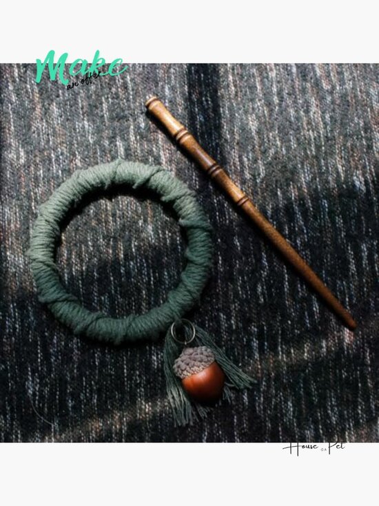 Handmade Dreadlock Hair Tie with Acorn - Loc Jewelry Hair Clip for Braids main image 5